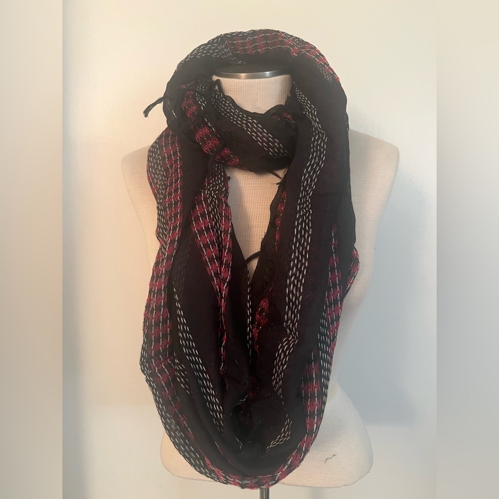 Bucasi Black and Red Women's infinity scarf